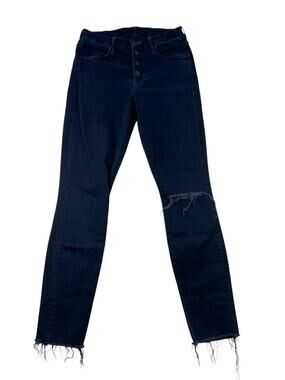 Mother Denim The Pixie Ankle Fray Jeans 27 Holding Hands Tightly Distressed Raw